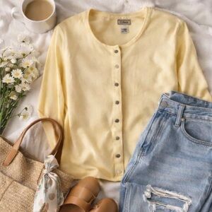 L.L. Bean Yellow Button-Up Blouse